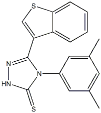 3-(1-benzothiophen-3-yl)-4-(3,5-dimethylphenyl)-1H-1,2,4-triazole-5-thione Struktur