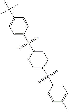 1-(4-tert-butylphenyl)sulfonyl-4-(4-fluorophenyl)sulfonylpiperazine Struktur