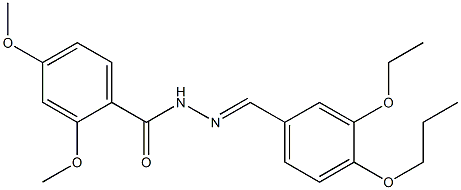 N-[(E)-(3-ethoxy-4-propoxyphenyl)methylideneamino]-2,4-dimethoxybenzamide Struktur