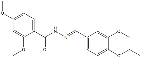 N-[(E)-(4-ethoxy-3-methoxyphenyl)methylideneamino]-2,4-dimethoxybenzamide Struktur