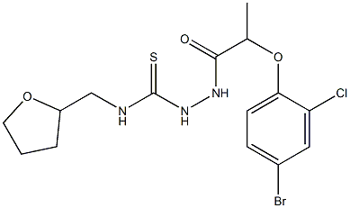 1-[2-(4-bromo-2-chlorophenoxy)propanoylamino]-3-(oxolan-2-ylmethyl)thiourea Struktur