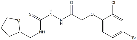 1-[[2-(4-bromo-2-chlorophenoxy)acetyl]amino]-3-(oxolan-2-ylmethyl)thiourea Struktur