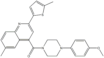 [4-(4-methoxyphenyl)piperazin-1-yl]-[6-methyl-2-(5-methylthiophen-2-yl)quinolin-4-yl]methanone Struktur