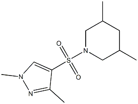 1-(1,3-dimethylpyrazol-4-yl)sulfonyl-3,5-dimethylpiperidine Struktur