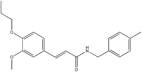 (E)-3-(3-methoxy-4-propoxyphenyl)-N-[(4-methylphenyl)methyl]prop-2-enamide Struktur