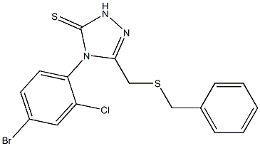 3-(benzylsulfanylmethyl)-4-(4-bromo-2-chlorophenyl)-1H-1,2,4-triazole-5-thione Struktur