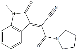 (2E)-2-(1-methyl-2-oxoindol-3-ylidene)-3-oxo-3-pyrrolidin-1-ylpropanenitrile Struktur