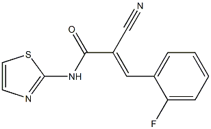 (E)-2-cyano-3-(2-fluorophenyl)-N-(1,3-thiazol-2-yl)prop-2-enamide Struktur