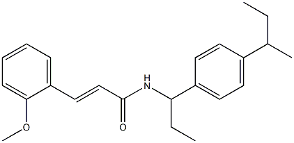 (E)-N-[1-(4-butan-2-ylphenyl)propyl]-3-(2-methoxyphenyl)prop-2-enamide Struktur