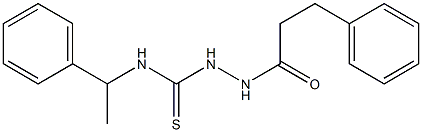 1-(1-phenylethyl)-3-(3-phenylpropanoylamino)thiourea Struktur