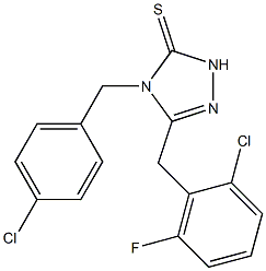 3-[(2-chloro-6-fluorophenyl)methyl]-4-[(4-chlorophenyl)methyl]-1H-1,2,4-triazole-5-thione Struktur