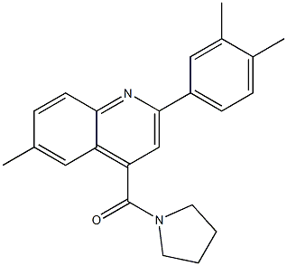 [2-(3,4-dimethylphenyl)-6-methylquinolin-4-yl]-pyrrolidin-1-ylmethanone Struktur