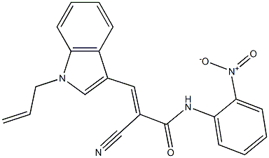 (E)-2-cyano-N-(2-nitrophenyl)-3-(1-prop-2-enylindol-3-yl)prop-2-enamide Struktur