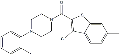 (3-chloro-6-methyl-1-benzothiophen-2-yl)-[4-(2-methylphenyl)piperazin-1-yl]methanone Struktur