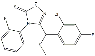 3-[(2-chloro-4-fluorophenyl)methylsulfanylmethyl]-4-(2-fluorophenyl)-1H-1,2,4-triazole-5-thione Struktur