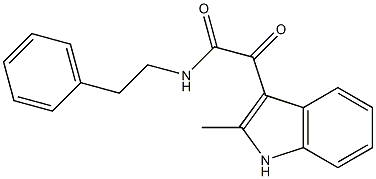 2-(2-methyl-1H-indol-3-yl)-2-oxo-N-(2-phenylethyl)acetamide Struktur