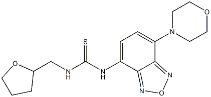 1-(4-morpholin-4-yl-2,1,3-benzoxadiazol-7-yl)-3-(oxolan-2-ylmethyl)thiourea Struktur