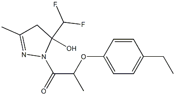 1-[5-(difluoromethyl)-5-hydroxy-3-methyl-4H-pyrazol-1-yl]-2-(4-ethylphenoxy)propan-1-one Struktur