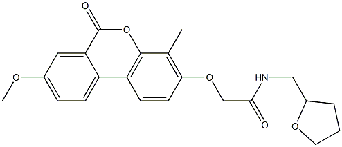 2-(8-methoxy-4-methyl-6-oxobenzo[c]chromen-3-yl)oxy-N-(oxolan-2-ylmethyl)acetamide Struktur