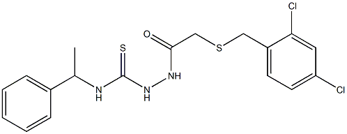 1-[[2-[(2,4-dichlorophenyl)methylsulfanyl]acetyl]amino]-3-(1-phenylethyl)thiourea Struktur