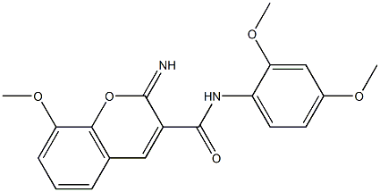 N-(2,4-dimethoxyphenyl)-2-imino-8-methoxychromene-3-carboxamide Struktur