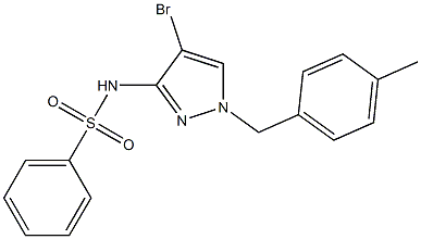 N-[4-bromo-1-[(4-methylphenyl)methyl]pyrazol-3-yl]benzenesulfonamide Struktur