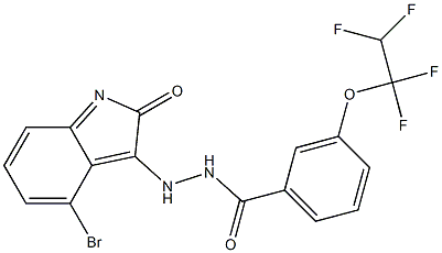 N'-(4-bromo-2-oxoindol-3-yl)-3-(1,1,2,2-tetrafluoroethoxy)benzohydrazide Struktur