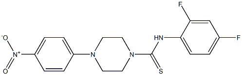 N-(2,4-difluorophenyl)-4-(4-nitrophenyl)piperazine-1-carbothioamide Struktur