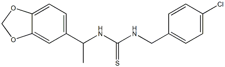 1-[1-(1,3-benzodioxol-5-yl)ethyl]-3-[(4-chlorophenyl)methyl]thiourea Struktur