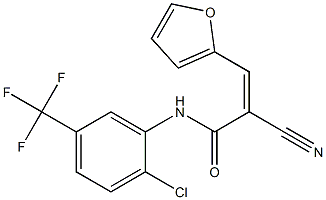 (Z)-N-[2-chloro-5-(trifluoromethyl)phenyl]-2-cyano-3-(furan-2-yl)prop-2-enamide Struktur