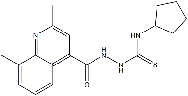 1-cyclopentyl-3-[(2,8-dimethylquinoline-4-carbonyl)amino]thiourea Struktur