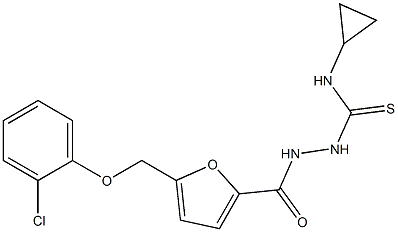 1-[[5-[(2-chlorophenoxy)methyl]furan-2-carbonyl]amino]-3-cyclopropylthiourea Struktur