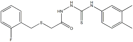 1-(3,4-dimethylphenyl)-3-[[2-[(2-fluorophenyl)methylsulfanyl]acetyl]amino]thiourea Struktur