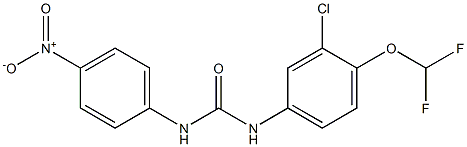 1-[3-chloro-4-(difluoromethoxy)phenyl]-3-(4-nitrophenyl)urea Struktur