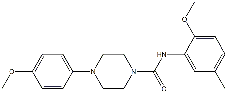 N-(2-methoxy-5-methylphenyl)-4-(4-methoxyphenyl)piperazine-1-carboxamide Struktur