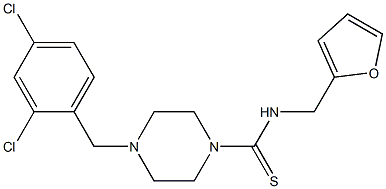 4-[(2,4-dichlorophenyl)methyl]-N-(furan-2-ylmethyl)piperazine-1-carbothioamide Struktur