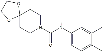 N-(3,4-dimethylphenyl)-1,4-dioxa-8-azaspiro[4.5]decane-8-carboxamide Struktur