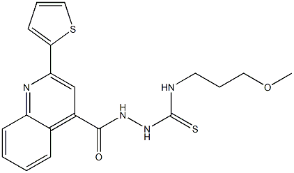 1-(3-methoxypropyl)-3-[(2-thiophen-2-ylquinoline-4-carbonyl)amino]thiourea Struktur