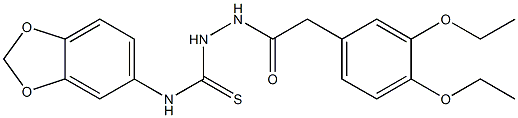 1-(1,3-benzodioxol-5-yl)-3-[[2-(3,4-diethoxyphenyl)acetyl]amino]thiourea Struktur