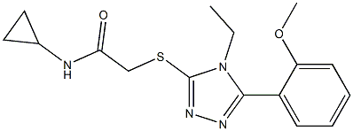 N-cyclopropyl-2-[[4-ethyl-5-(2-methoxyphenyl)-1,2,4-triazol-3-yl]sulfanyl]acetamide Struktur