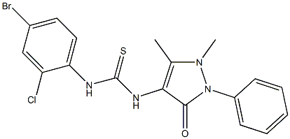 1-(4-bromo-2-chlorophenyl)-3-(1,5-dimethyl-3-oxo-2-phenylpyrazol-4-yl)thiourea Struktur