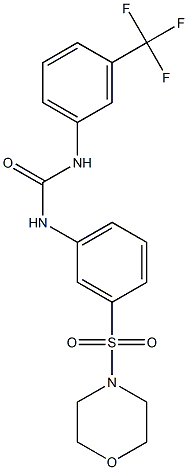 1-(3-morpholin-4-ylsulfonylphenyl)-3-[3-(trifluoromethyl)phenyl]urea Struktur