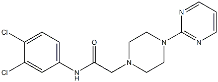 N-(3,4-dichlorophenyl)-2-(4-pyrimidin-2-ylpiperazin-1-yl)acetamide Struktur