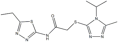 N-(5-ethyl-1,3,4-thiadiazol-2-yl)-2-[(5-methyl-4-propan-2-yl-1,2,4-triazol-3-yl)sulfanyl]acetamide Struktur