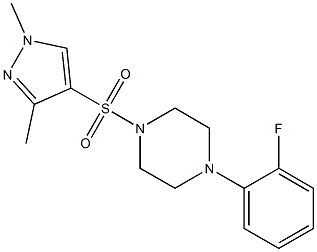 1-(1,3-dimethylpyrazol-4-yl)sulfonyl-4-(2-fluorophenyl)piperazine Struktur