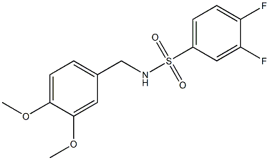 N-[(3,4-dimethoxyphenyl)methyl]-3,4-difluorobenzenesulfonamide Struktur