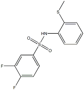 3,4-difluoro-N-(2-methylsulfanylphenyl)benzenesulfonamide Struktur