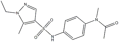 N-[4-[(1-ethyl-5-methylpyrazol-4-yl)sulfonylamino]phenyl]-N-methylacetamide Struktur