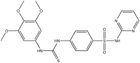 1-[4-(pyrimidin-2-ylsulfamoyl)phenyl]-3-(3,4,5-trimethoxyphenyl)thiourea Struktur