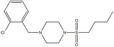 1-butylsulfonyl-4-[(2-chlorophenyl)methyl]piperazine Struktur